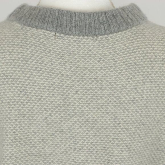 Krimson Klover Women's Large Cream Gray Wool & Cashmere Crew Neck Sweater - Picture 4 of 9